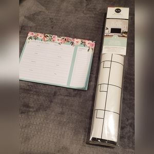 Weekly meal planner magnet and monthly planner decal for fridge bundle